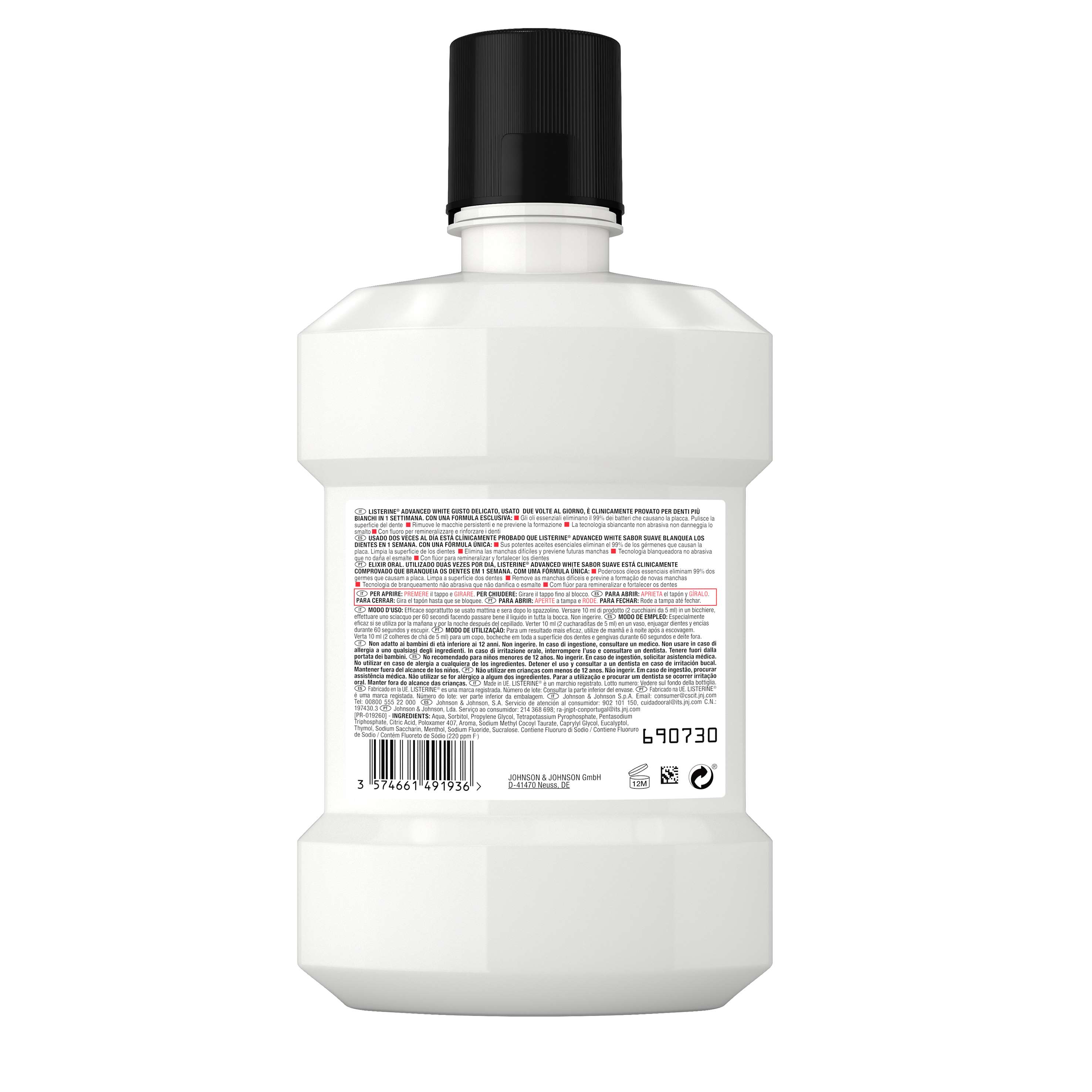 ELIXIR LISTERINE ADVANCED WHITE 1000ML