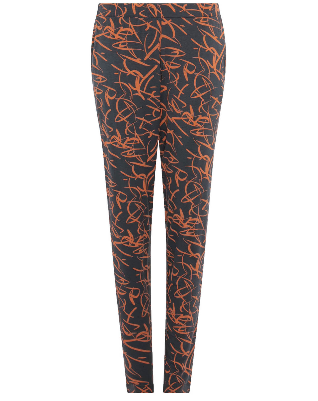 Femilet Pantalon de pyjama Volcano imprimé noir/orange