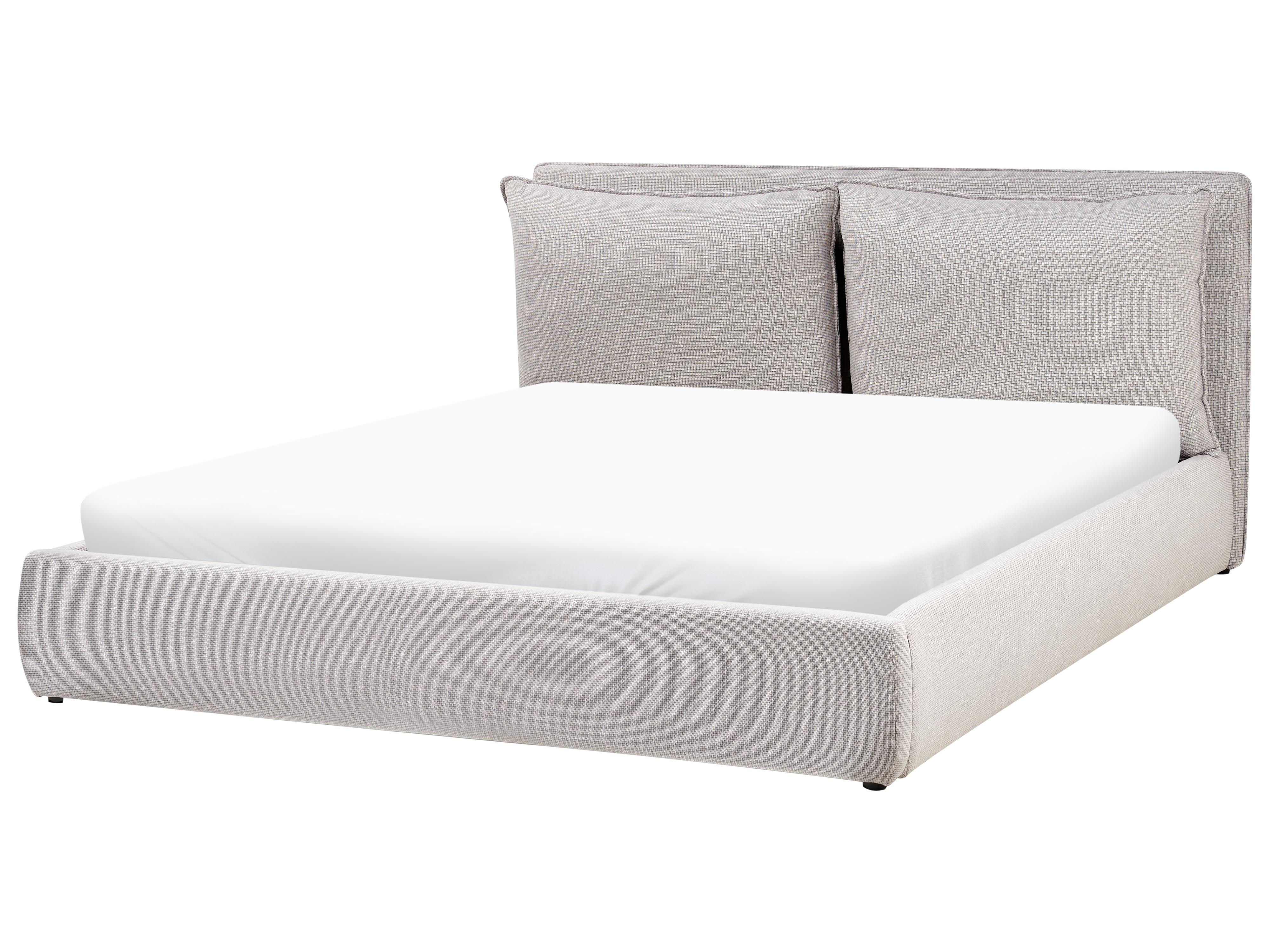 Bed met opbergruimte Stof BAJONNA 180 x 200 cm Lichtgrijs