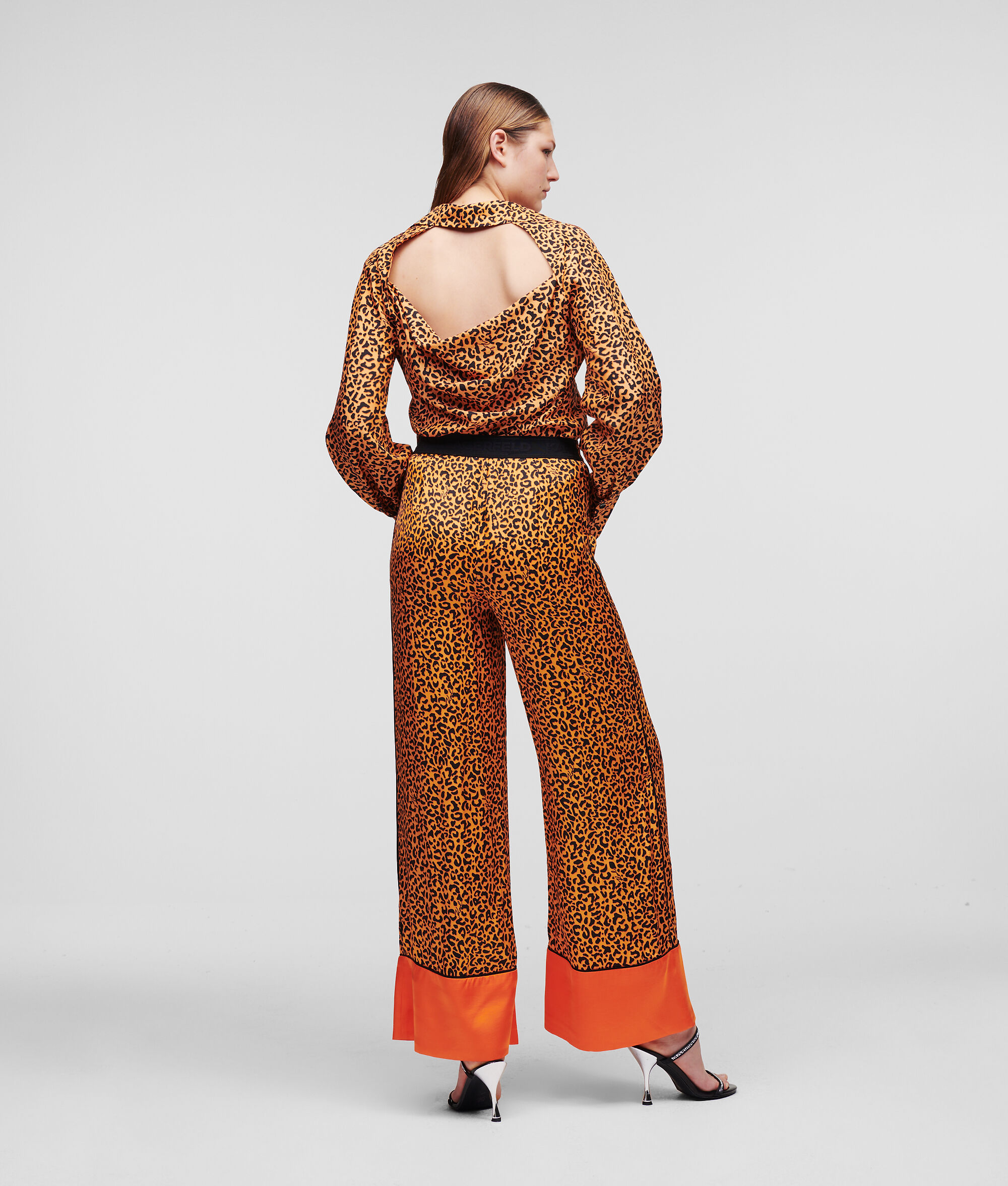 PANTALON LARGE À IMPRIMÉ LÉOPARD