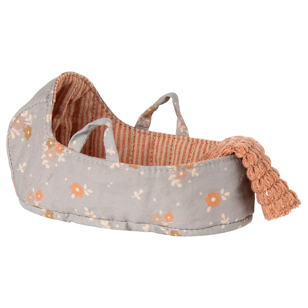 maileg poppenreiswieg voor micro konijn - 12 cm