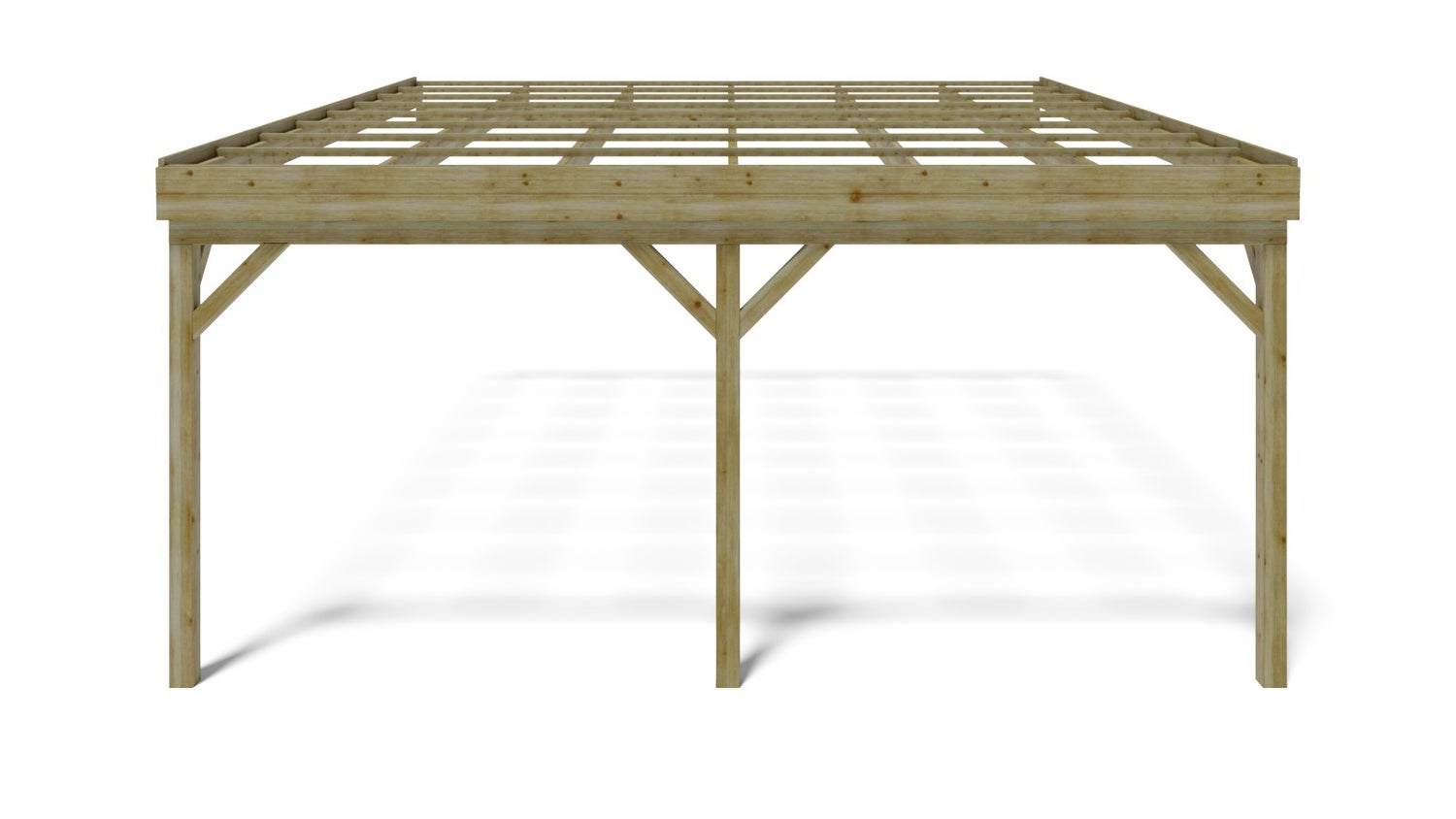 Carport garagedak 5,80x5,06 m - 29 m2 - gemonteerd op de huismuur