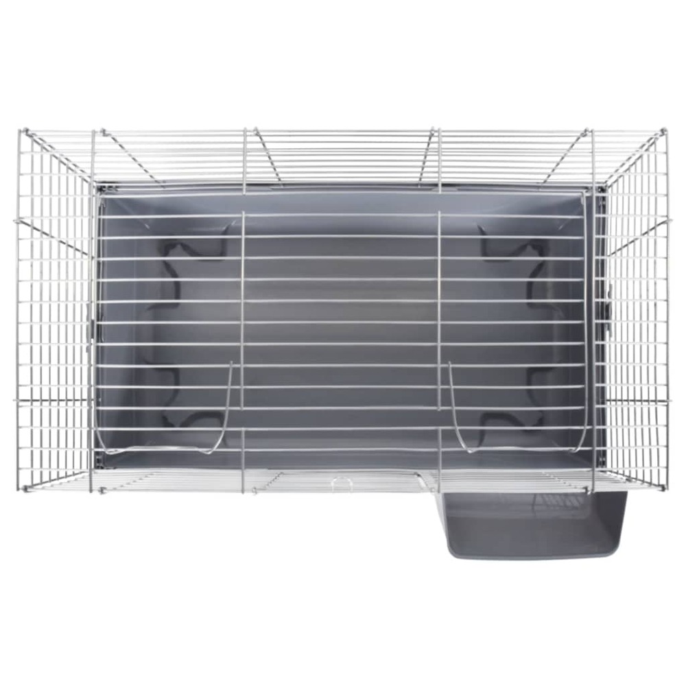 Cage pour petits animaux gris 100x53x46 cm pp et métal