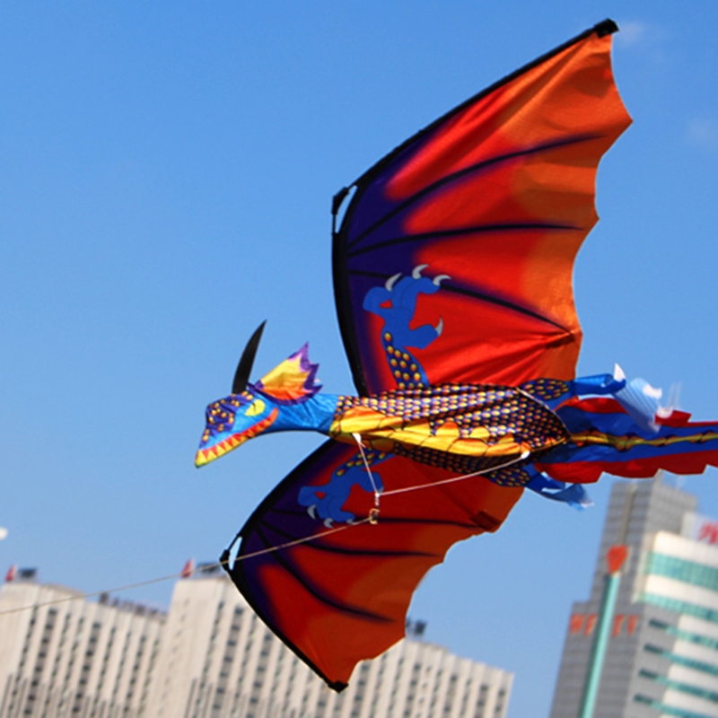 (1.3m) Flug Drachen Herbst Spielzeug Outdoor Flugspielzeug mit Spiralen Streifschwanz - Bunt