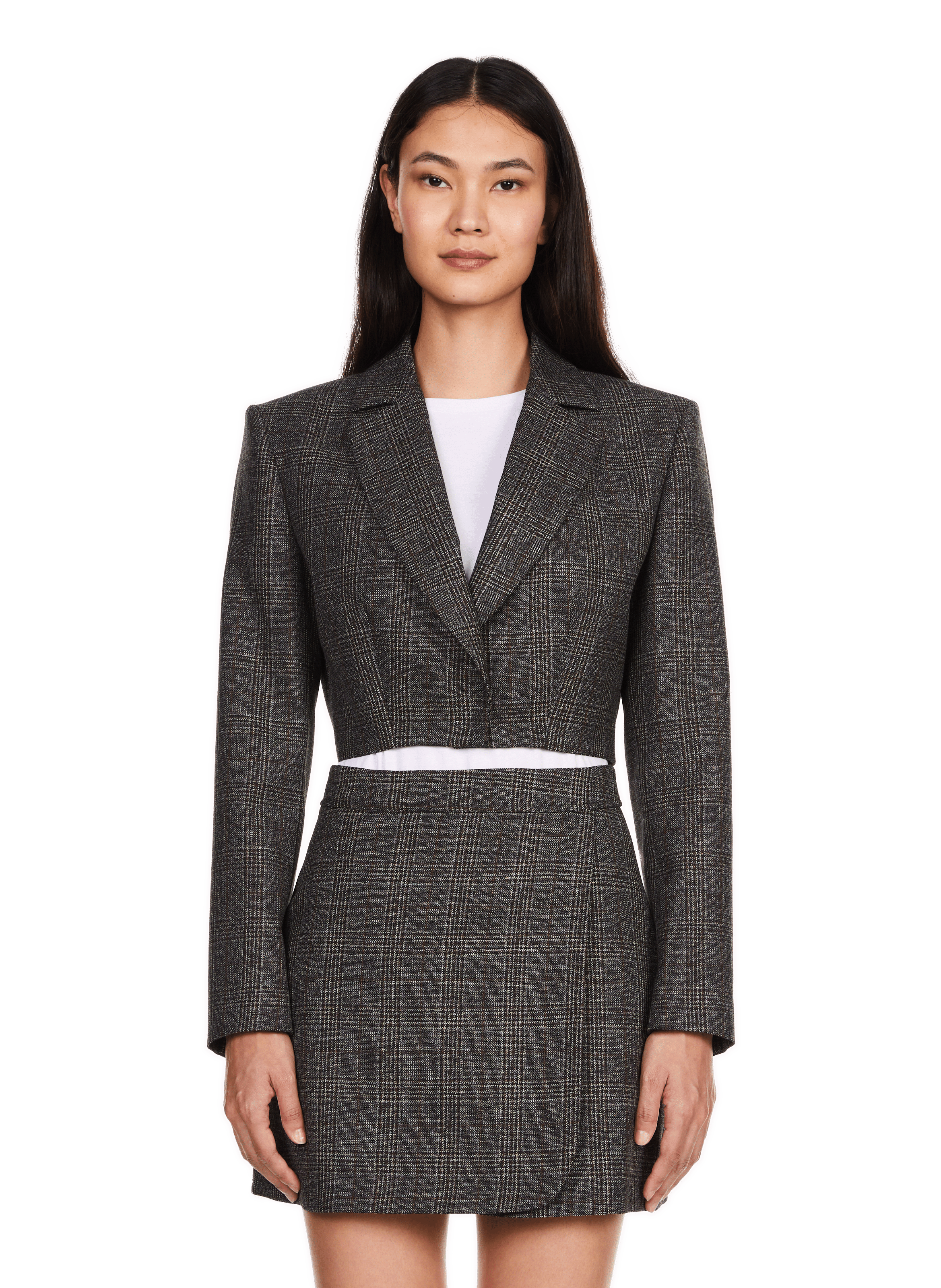 UCRO - Veste courte à carreaux en laine | Multicolore