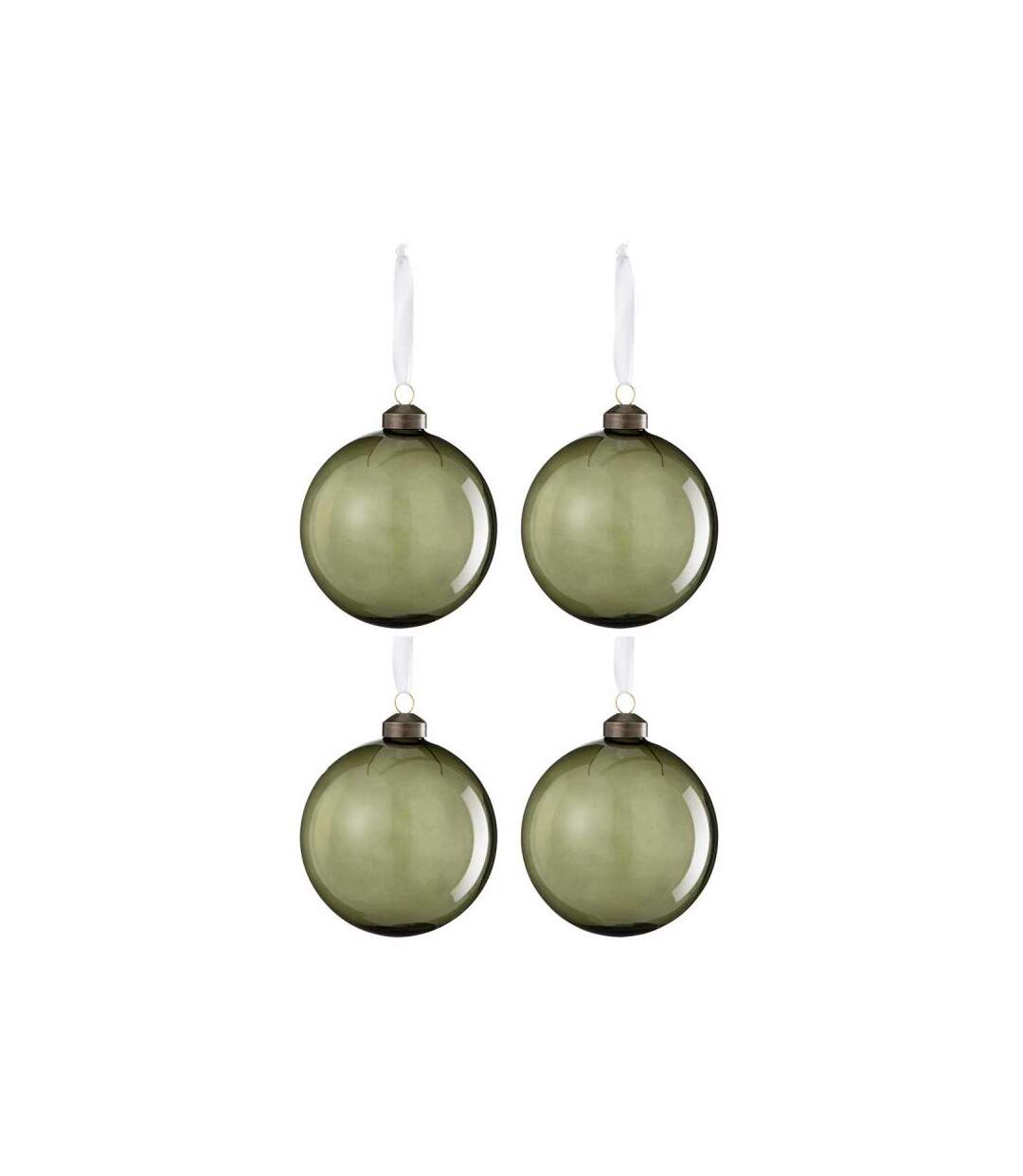 Paris Prix - Lot De 4 Boules De Noël edwina 10cm Vert