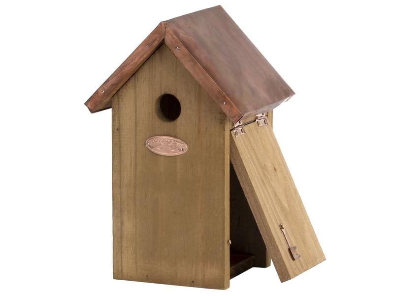 Esschert Design Nistkasten Blaumeise mit Kupferdach Traditioneller Nistkasten aus Holz