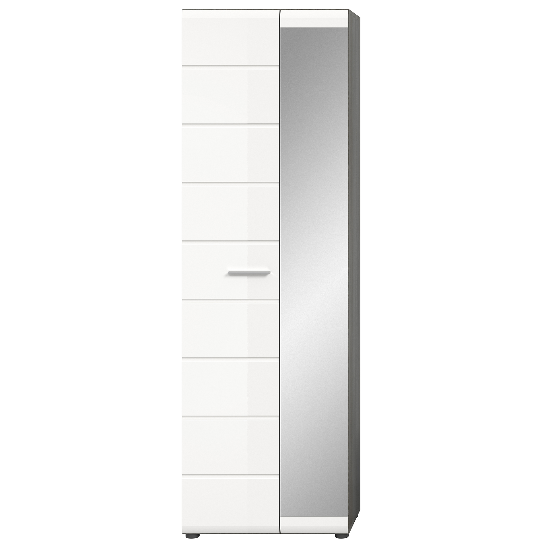 Garderobenschrank SALSA - rauchsilber-weiß Hochglanz - 60 cm