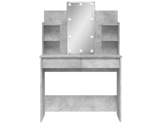 VIDAXL - Coiffeuse avec lumières led gris béton 96x40x142 cm