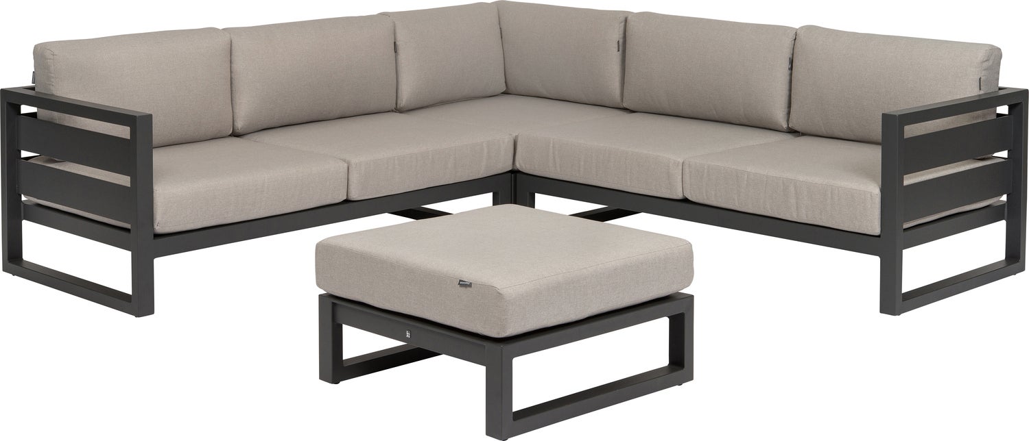 Intratuin 4-zits loungeset met hocker Norma antraciet