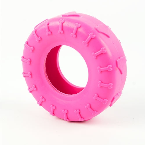 Brinquedo para cães, roda de borracha para roer, disponível em três cores aleatórias.