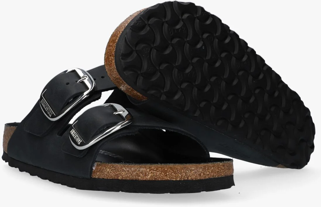 BIRKENSTOCK zwarte birkenstock slippers arizona big buckle