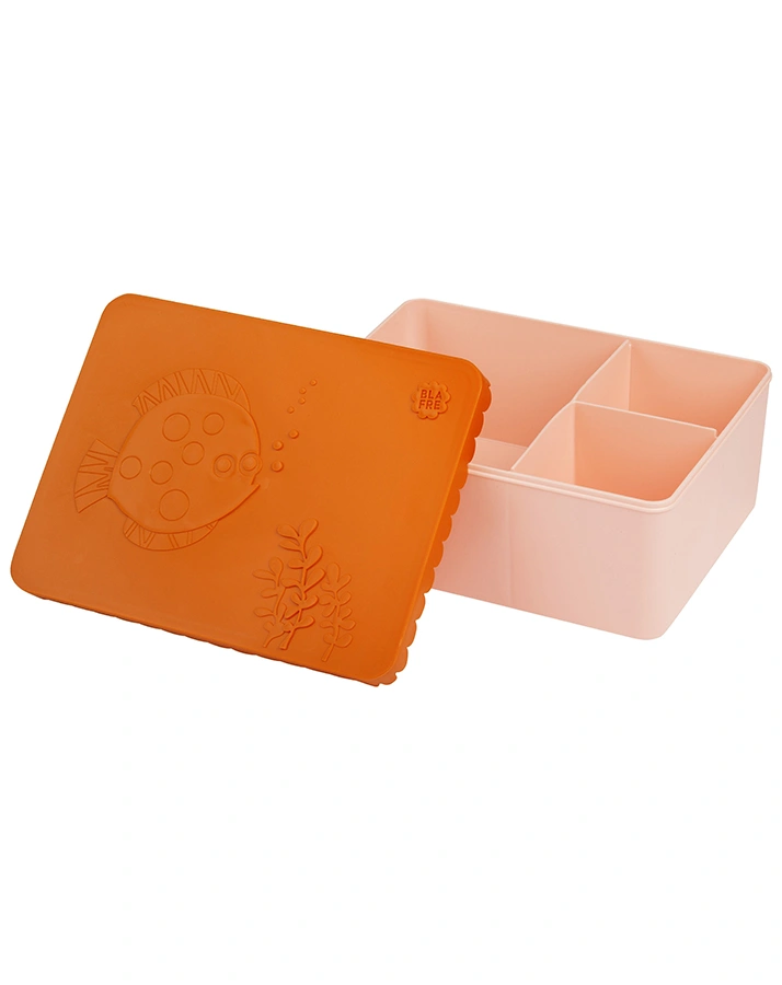 Brotdose SEA LIFE mit 3 Fächern in orange/hellrosa