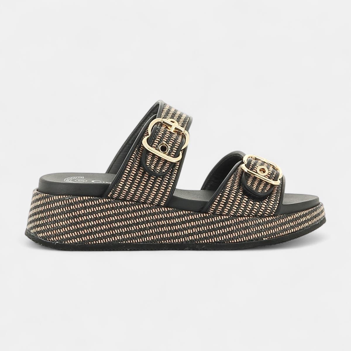 Mules à talon compensé Femme noir