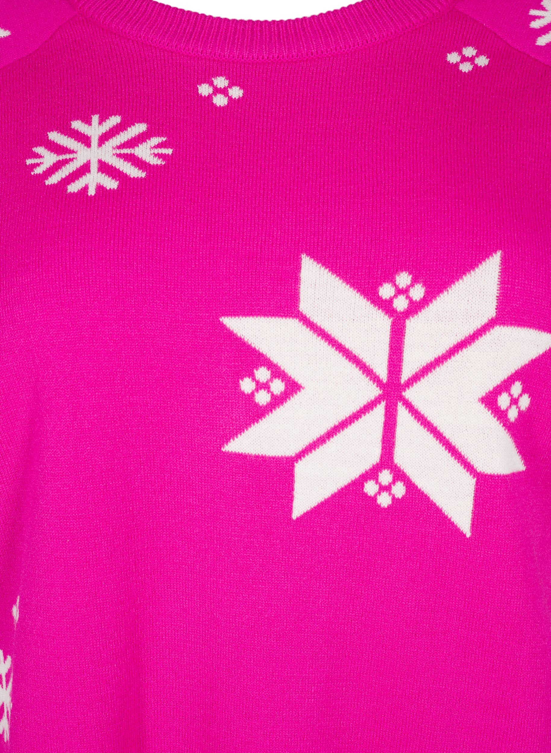 Strikbluse med snefnug