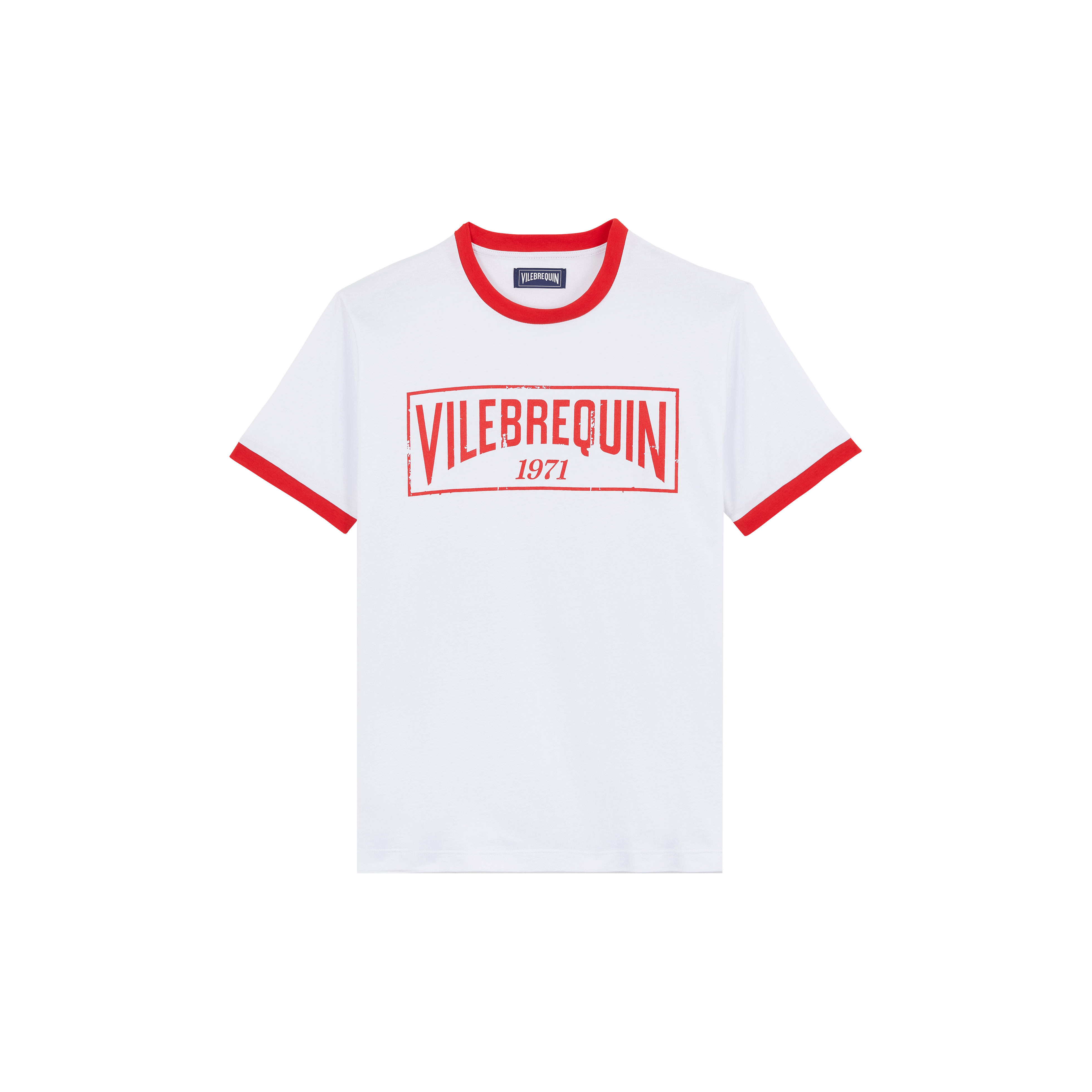 T-shirt en jersey de coton léger logo bicolore homme