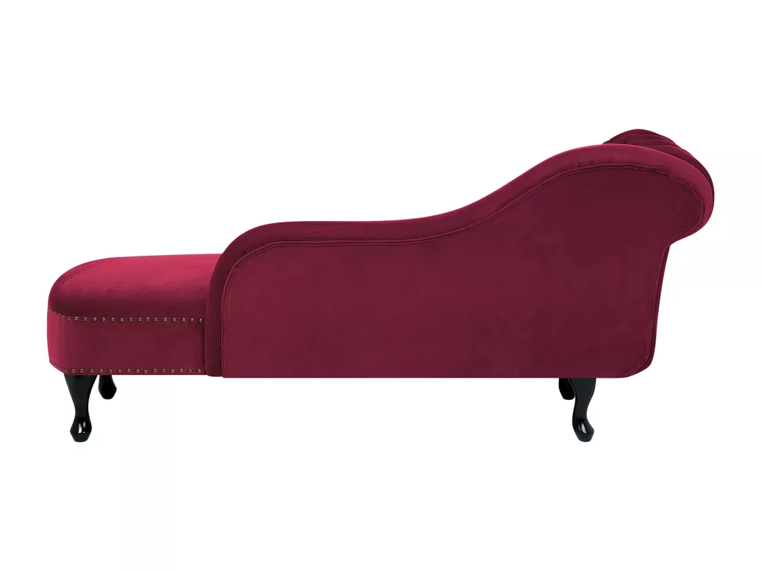 Méridienne en velours rouge bordeaux côté droite NIMES