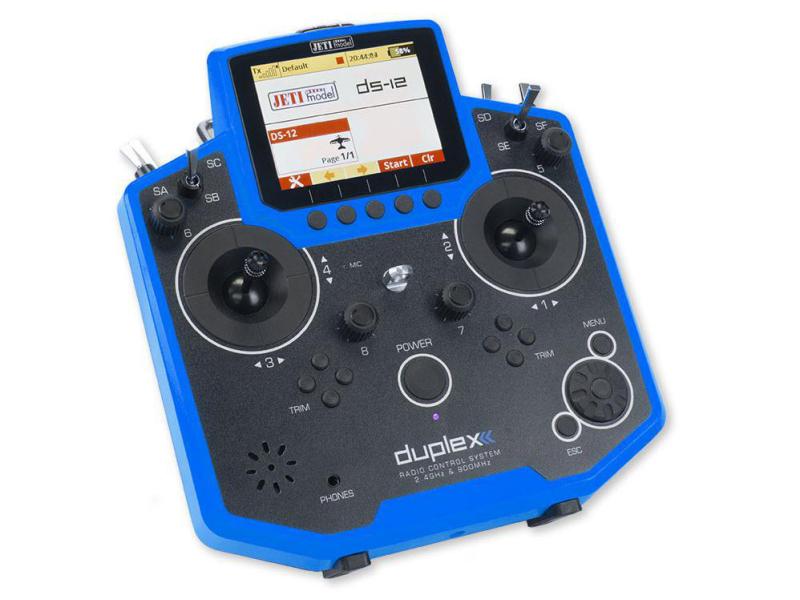 Jeti Fernsteuerung DS-12 Blau Duplex EX Handlicher Sender mit Kunststoffgehäuse in Multimode Ausführung