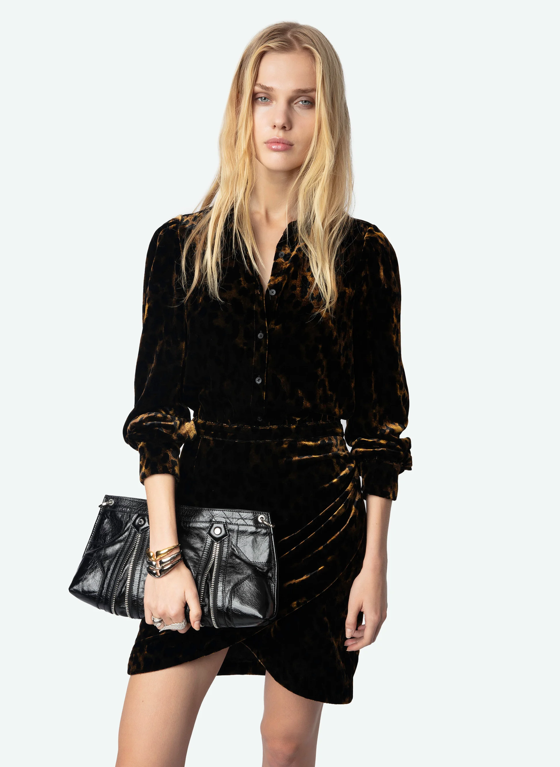 RULIPE - Robe courte en velours | Marron