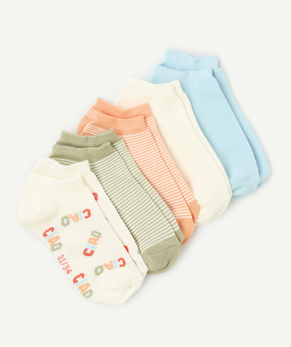 lot de 5 socquettes garçon colorées et avec messages
