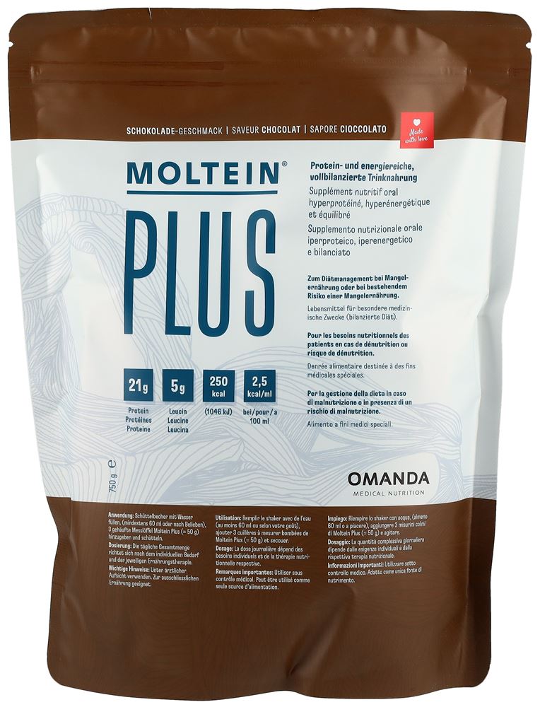 moltein PLUS 2.5 Plv Schokolade Btl 750 g