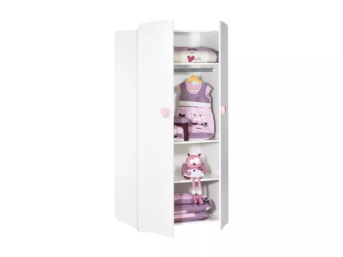 Chambre complète bébé avec lit 120x60cm, commode à langer et armoire 2 portes