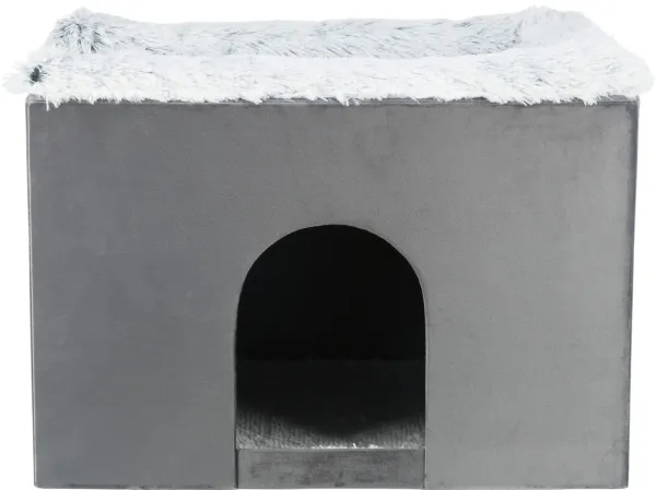Trixie Harvey cave with steps, 119 × 47 × 50 cm, grey/white-black