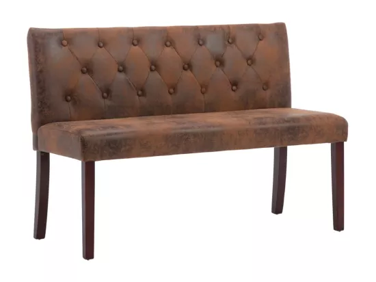 Banc 120 cm Marron Similicuir daim