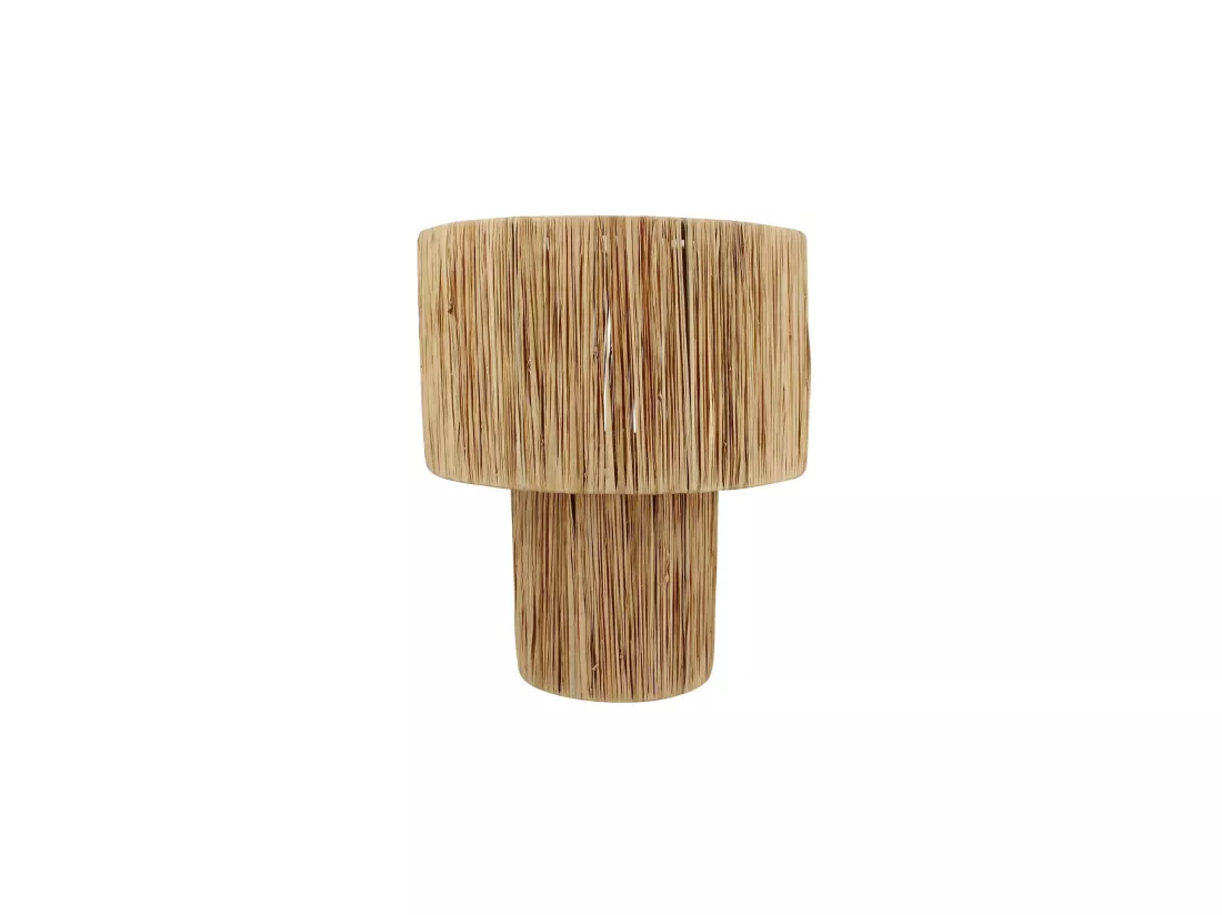 Now's Home - Lampe A Poser En Raphia Naturel Fait Main D30xht35cm El Nido