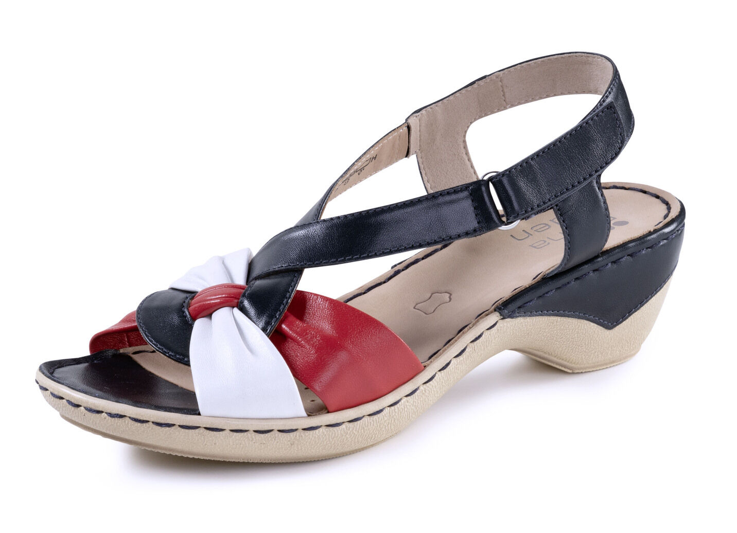 ELENA EDEN, elegante Damen-Sandaletten, Weite H, mit Klettspange