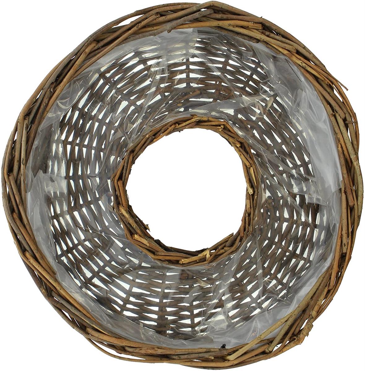 Dekoleisschaft 2x Wilgenplantwiel, Bruin, Plantenschaal, Bloemenschaal, Plantenbak, Bloempot, Buitentuindecoratie