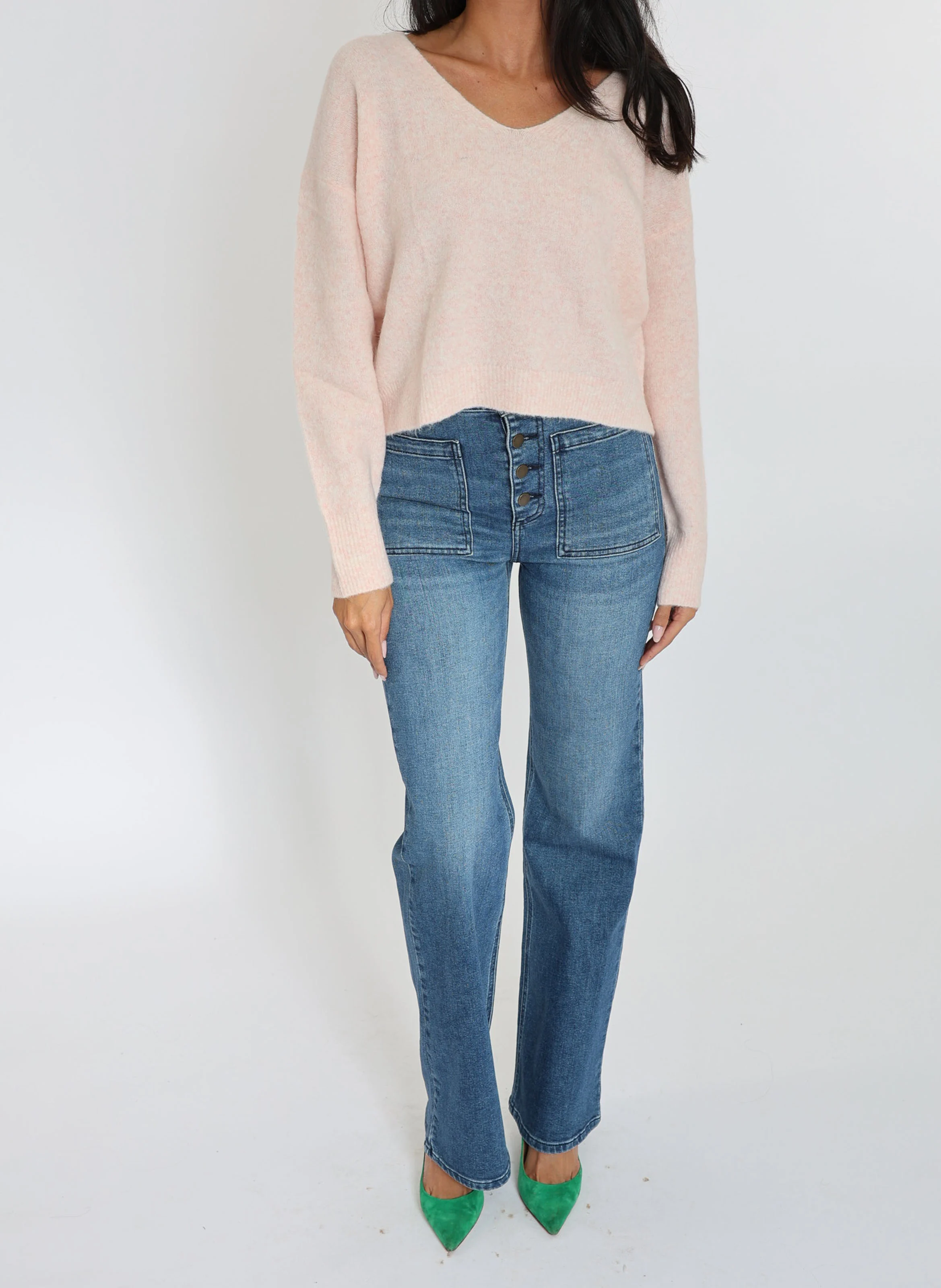 LIZA - Pull ample en laine mélangée | Rose