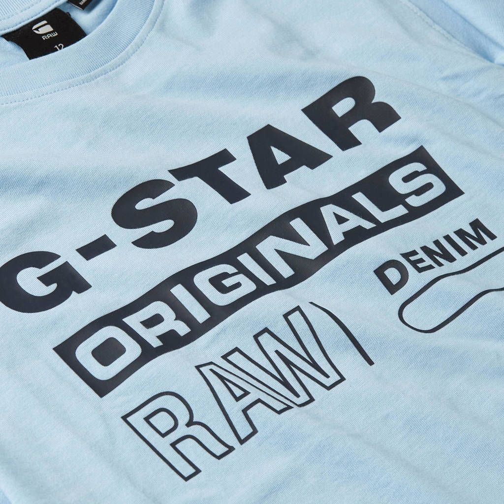 G-STAR T-shirt t-shirt s\s regular met printopdruk lichtblauw