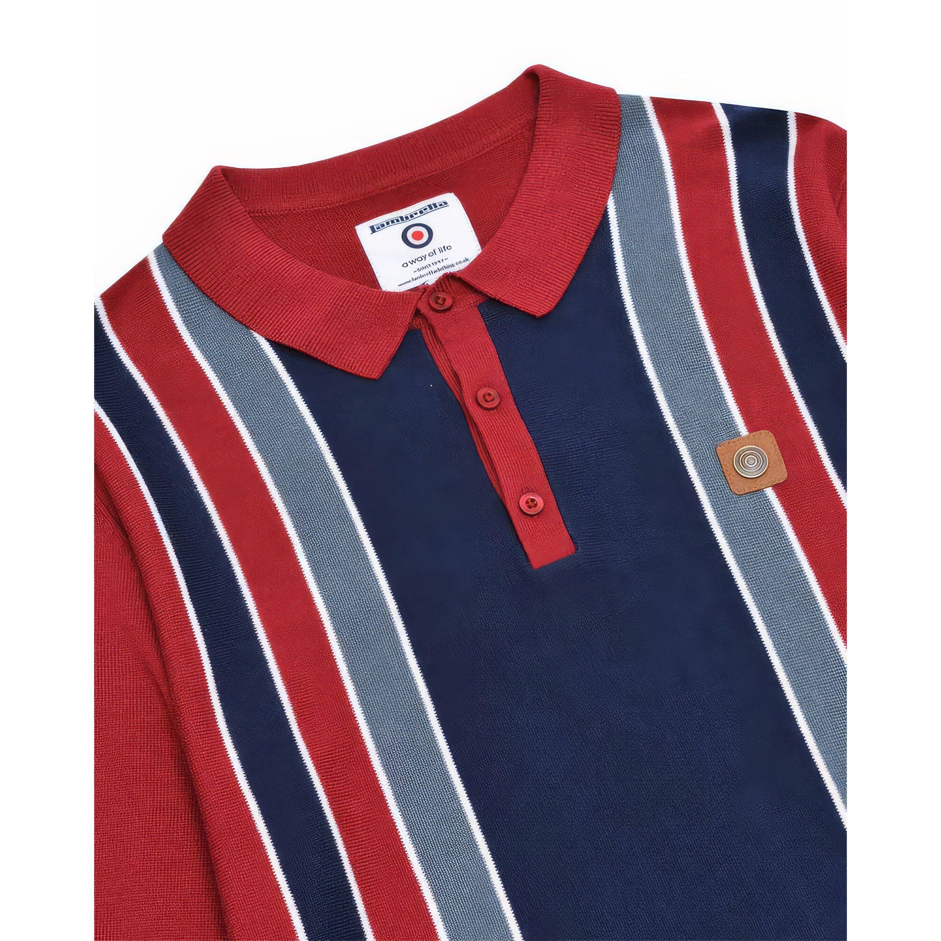 Lambretta Long Sleeve Stripe Knitted Polo
