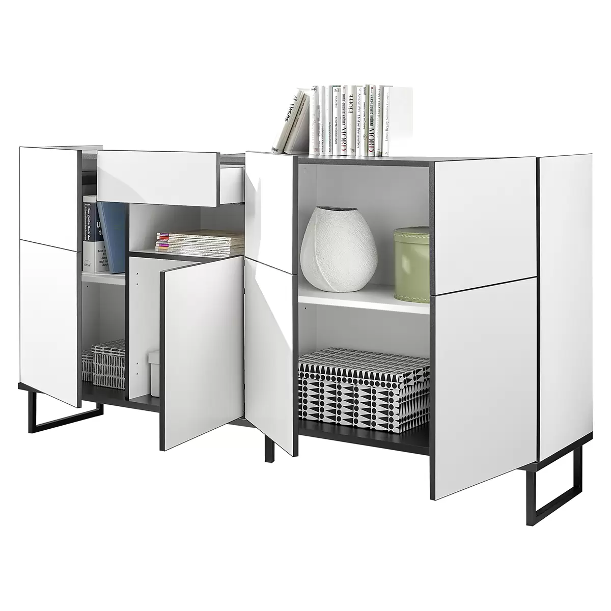 Sideboard Vega schwarz,weiss