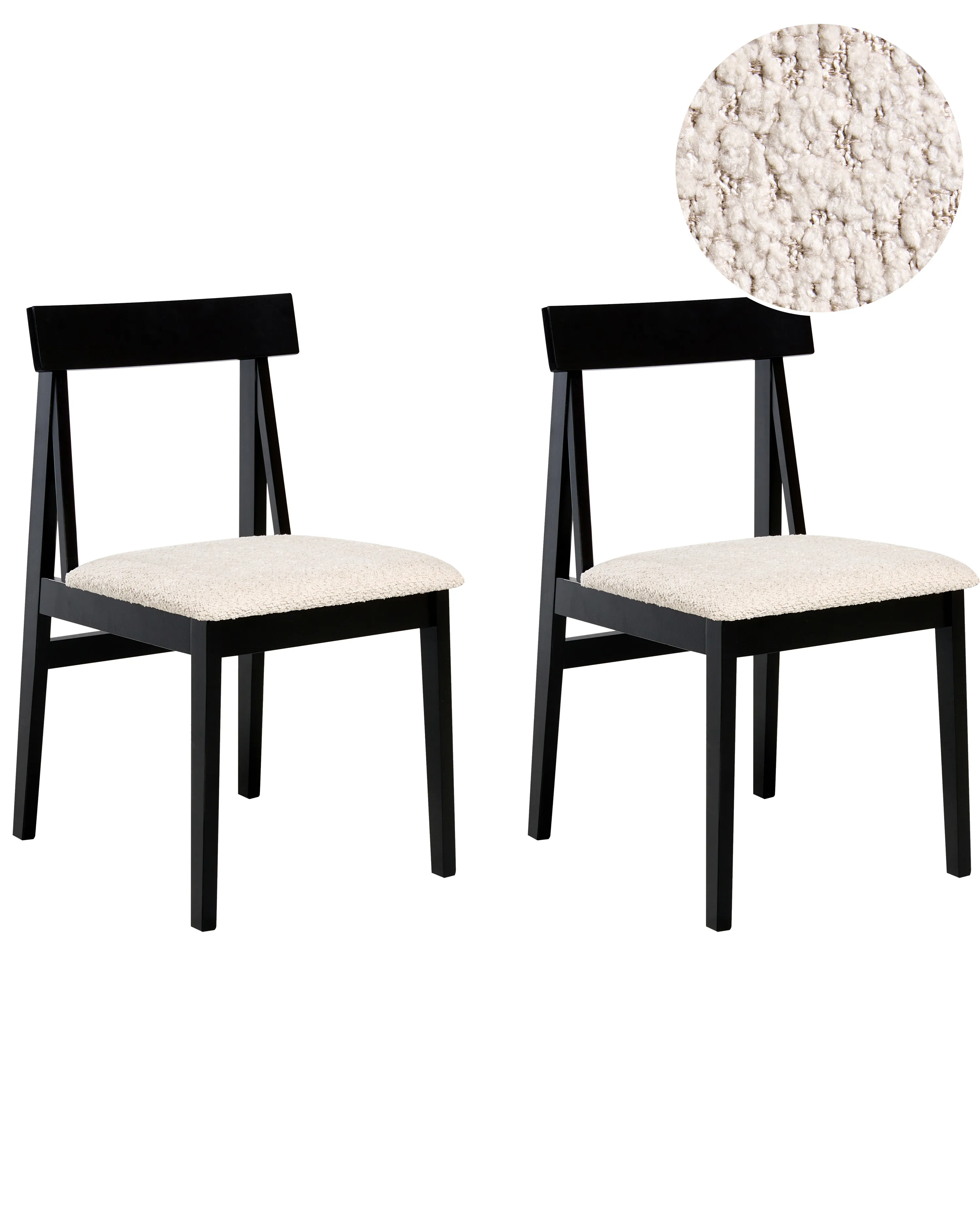Set van 2 eetkamerstoelen ISLE Hout Zwart/beige