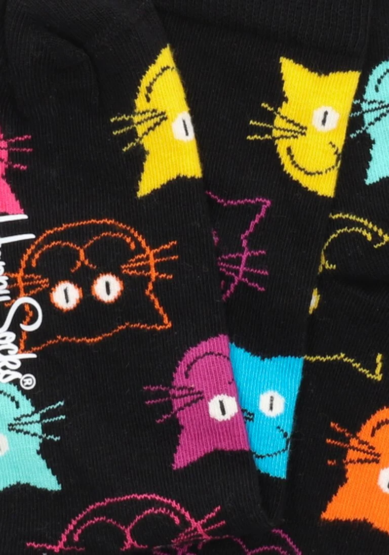 HAPPY SOCKS zwarte happy socks sokken cat