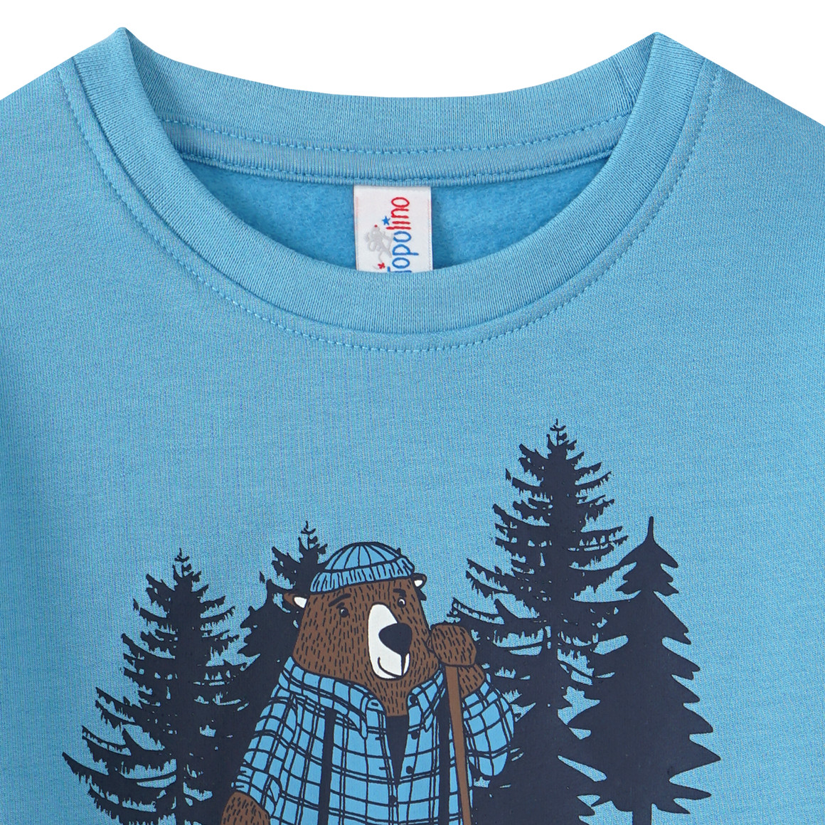 Topolino Jungen Langarmshirt mit Bär-Print blau