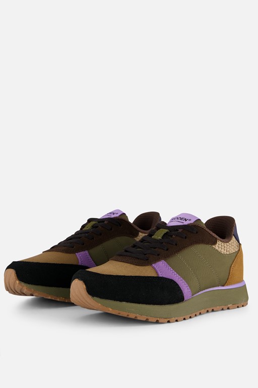 Woden Ronja Sneakers groen Leer