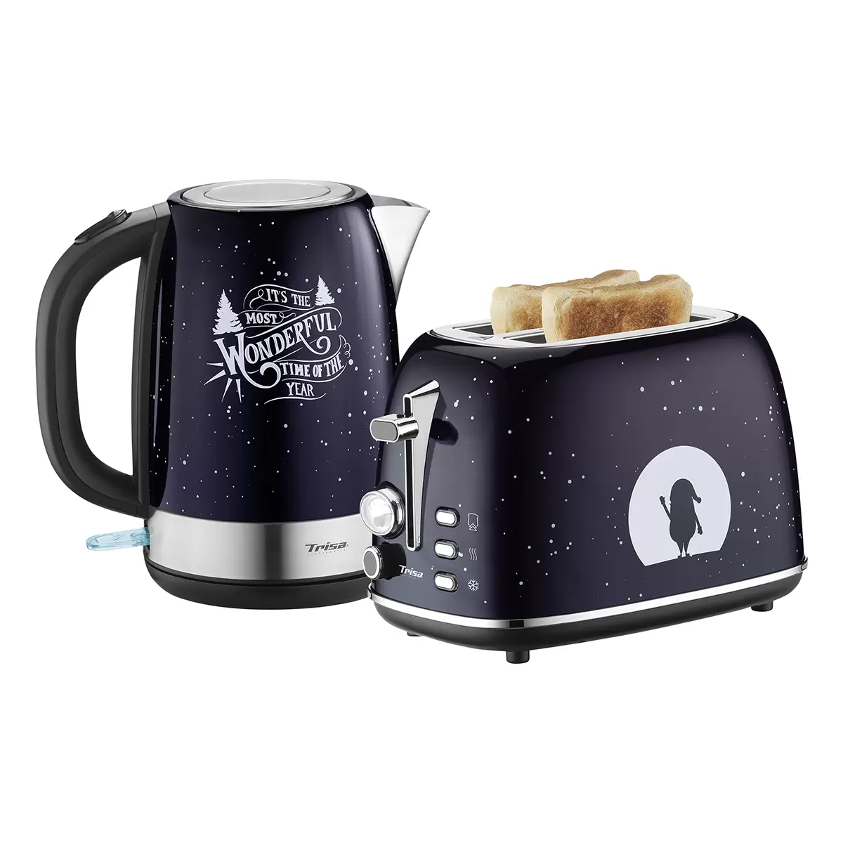 Wasserkocher und Toaster Set X-Mas Nights Bundle dunkelblau
