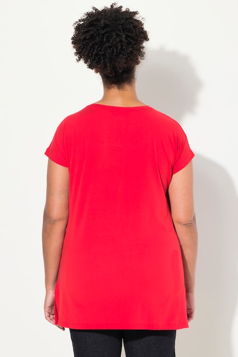 T-Shirt, A-Linie, Perlenketten-Druck, Halbarm