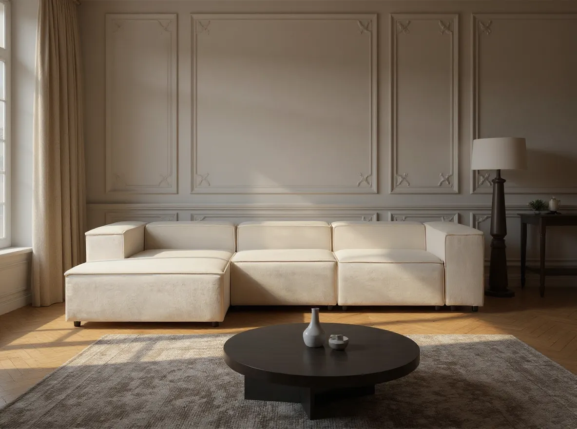 Modulaire hoekbank 4-zits ARDAL Stof Beige rechtszijdig
