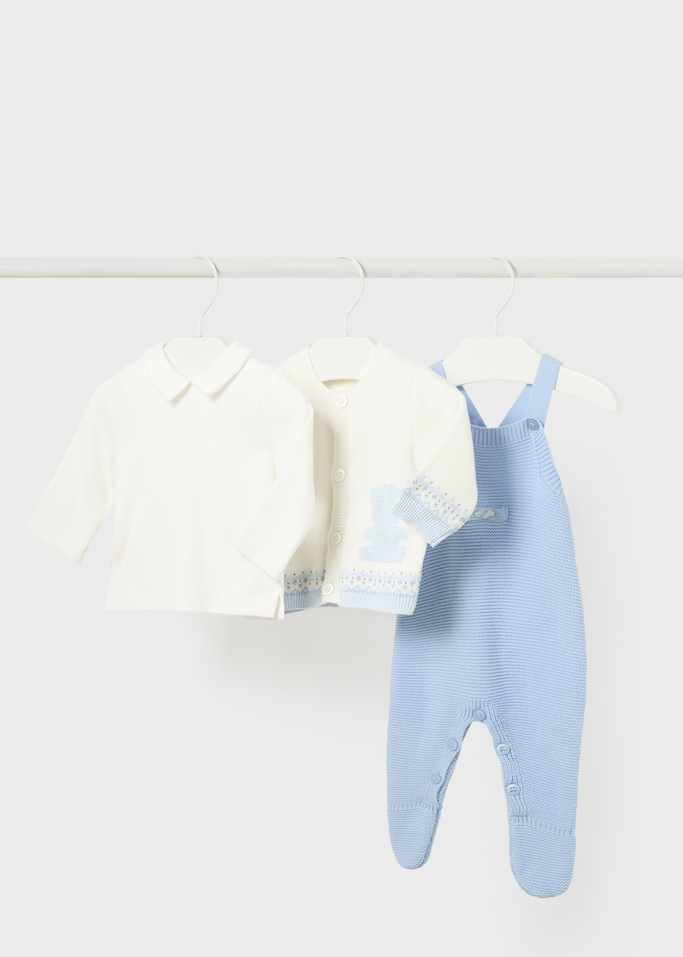 Conjunto de malha de algodão Better Cotton de 3 peças para recém-nascido