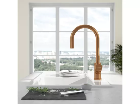Robinet cuisine VILLEROY ET BOCH Umbrella flex bronze + nettoyant