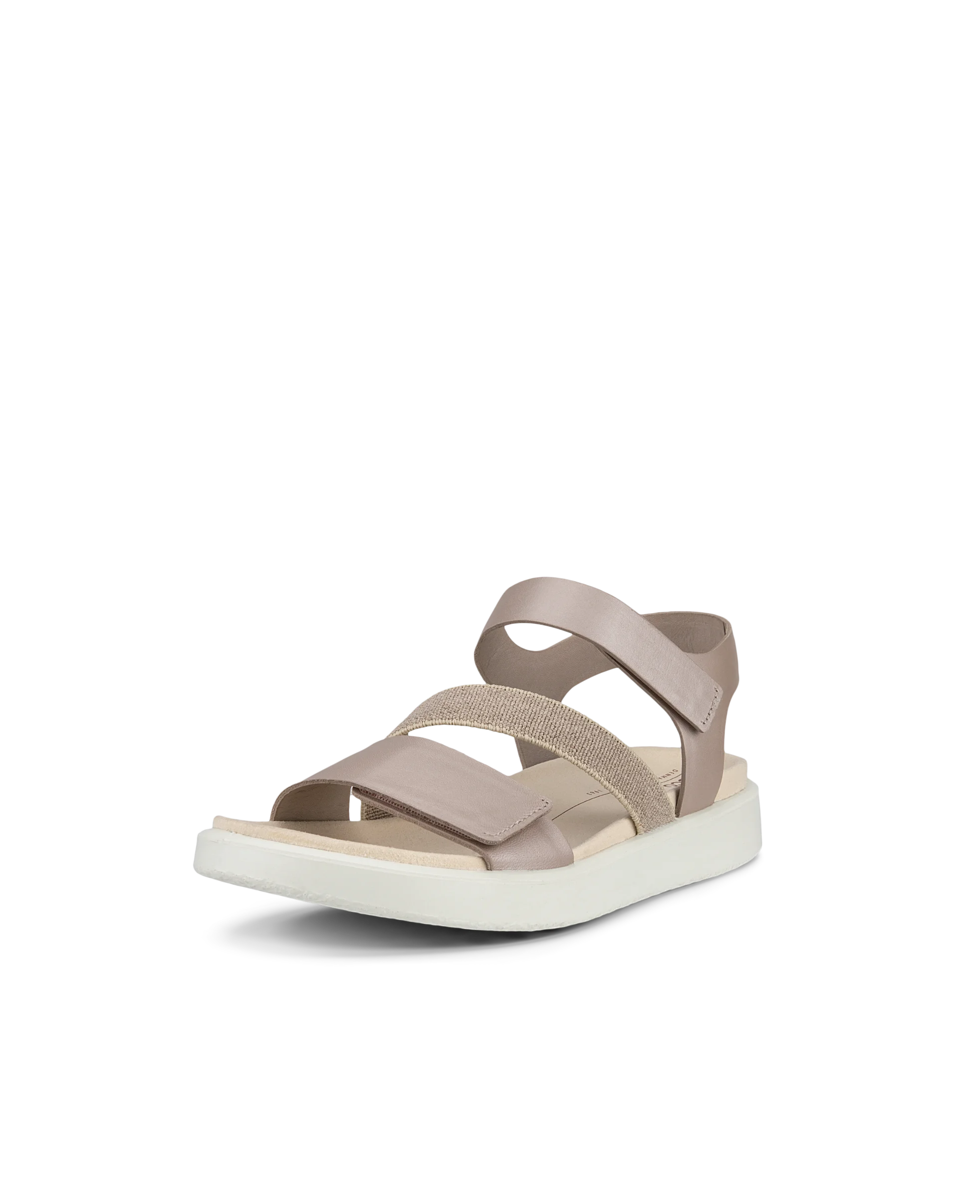 ECCO FLOWT W Damen Flache Ledersandale Grau