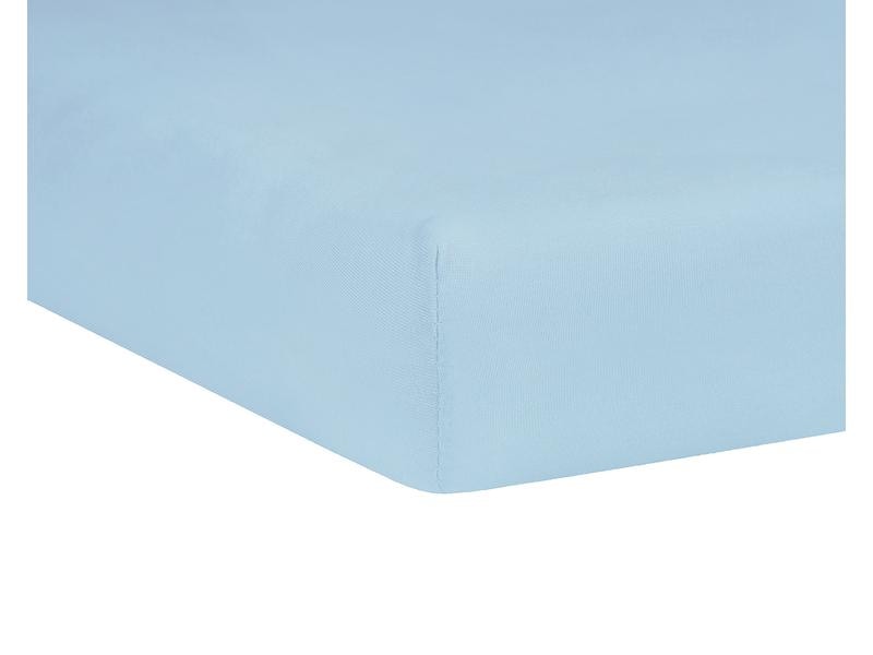 Julius Zöllner Fix-Leintuch Jersey Hellblau 70 x 140 cm Spannbetttuch für Kinderbett