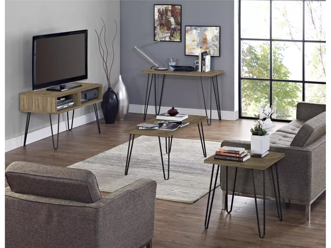 Owen | Bureau d'ordinateur en aspect noyer brun