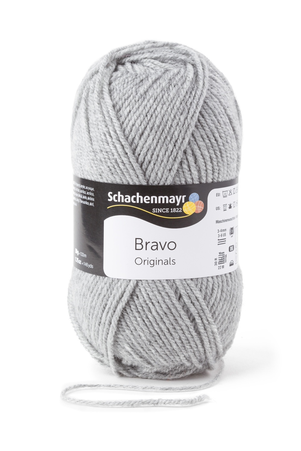 Wolle BRAVO - hellgrau-meliert - 50g