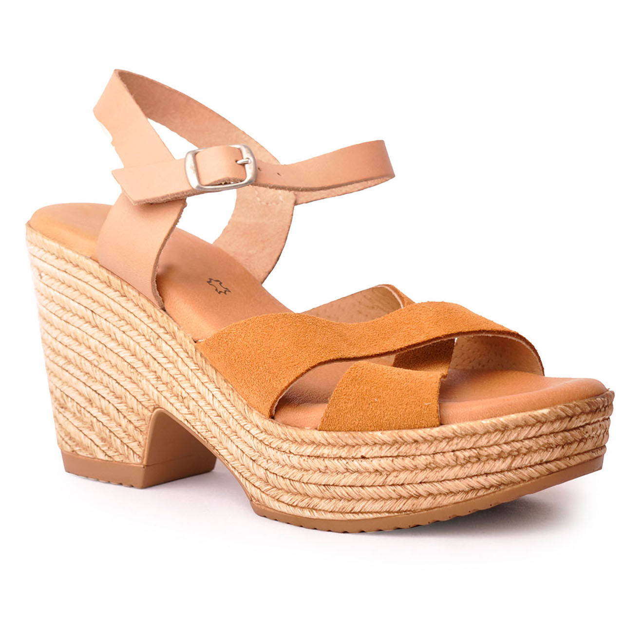 Sotoalto Sandales à Talons en Cuir Valeska camel/beige - Talon 9 cm