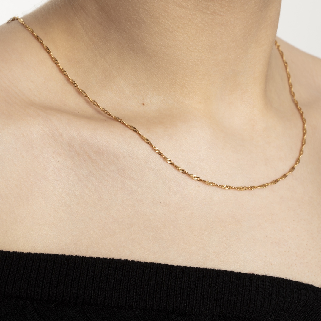Singapurkette 750/18 K Gelbgold 1.8mm